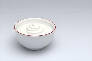 Fresh Yogurt Isolated on White Background illustration photo