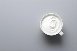 Fresh and Creamy Yogurt Isolated on White Background illustration photo
