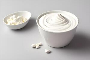 Fresh yogurt isolated on white background illustration photo