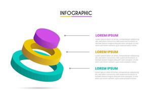 3d infographic business with flying objects vector