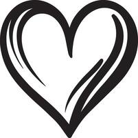 A black and white heart shape on a white background vector