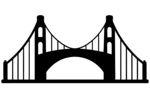 The golden gate bridge is shown in black and white vector