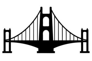 The golden gate bridge is shown in black and white vector