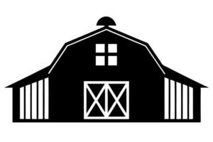 A black and white barn silhouette on a white background vector