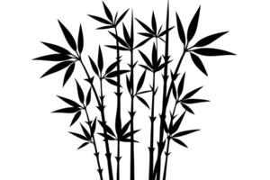 Bamboo tree silhouette vector