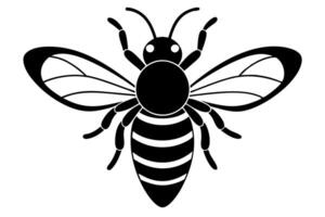 A black and white bee icon on a white background vector