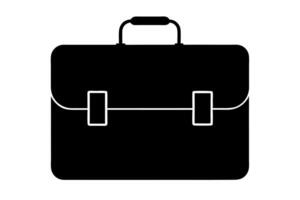 A black briefcase icon on a white background vector