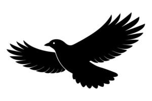 A black silhouette of a bird flying in the air vector