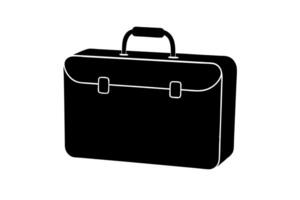 Black suitcase icon on white background vector