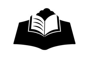 An open book with a cloud on top of it vector