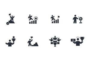 winners icon set..Editable stroke.linear style sign for use web design,logo.Symbol illustration. vector