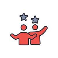 Raised hands icon. .Editable stroke.linear style sign for use web design,logo.Symbol illustration. vector