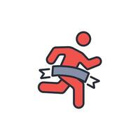 finish line icon. .Editable stroke.linear style sign for use web design,logo.Symbol illustration. vector