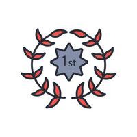 First place icon. .Editable stroke.linear style sign for use web design,logo.Symbol illustration. vector