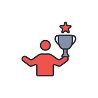 winner icon. .Editable stroke.linear style sign for use web design,logo.Symbol illustration. vector