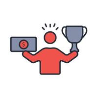 winning icon. .Editable stroke.linear style sign for use web design,logo.Symbol illustration. vector