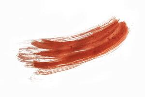 Abstract red watercolor brush stroke on white background. Textured design photo