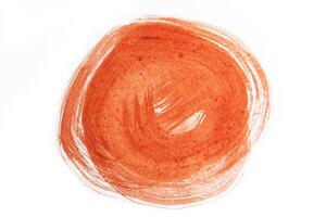 Abstract swirling red brush stroke on white background. Ink splash. photo