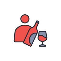 sommelier icon. .Editable stroke.linear style sign for use web design,logo.Symbol illustration. vector
