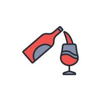 pour wine icon. .Editable stroke.linear style sign for use web design,logo.Symbol illustration. vector