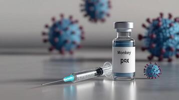 Monkey pox vaccine, monkey pox virus vaccine and injection. photo