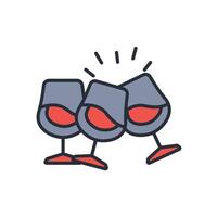 Cheers icon. .Editable stroke.linear style sign for use web design,logo.Symbol illustration. vector