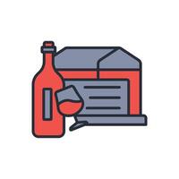 wine shop icon. .Editable stroke.linear style sign for use web design,logo.Symbol illustration. vector