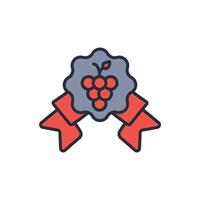 label wine icon. .Editable stroke.linear style sign for use web design,logo.Symbol illustration. vector