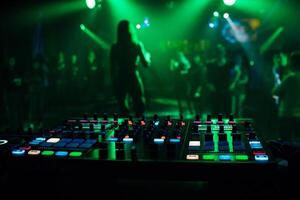 music mixer DJ controller Board for professional mixing of electronic music photo