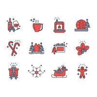 Christmas icon set..Editable stroke.linear style sign for use web design,logo.Symbol illustration. vector