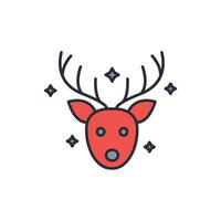 reindeer icon. .Editable stroke.linear style sign for use web design,logo.Symbol illustration. vector
