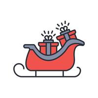 sleigh icon. .Editable stroke.linear style sign for use web design,logo.Symbol illustration. vector