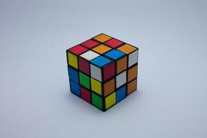 isolated rubik cube photo