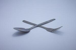 isolated spoon and fork photo