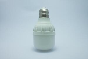 Energy saving led light bulb isolated white background photo