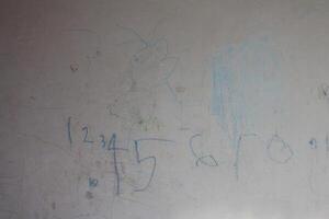 crayon scribbles on the wall photo