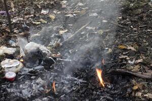 smoke from burning garbage photo