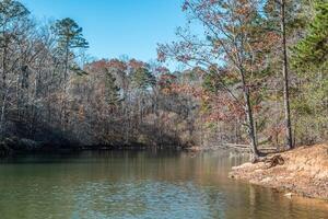 Lake inlet in autumn photo