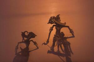 Leather puppet, a traditional performing arts of puppet-shadow play, Yogyakarta, Indonesia photo