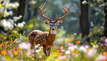 Deer Realistic Photo, Deer Photo, digital art photo