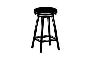Elegant Bar Stool Silhouette art vector
