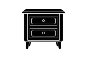 High-Quality Bedside Table Silhouette Graphics for Download vector
