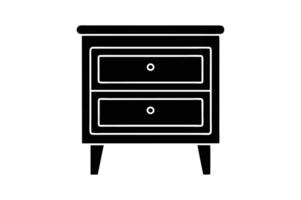Elegant Bedside Table Silhouette for Home Decor Projects vector