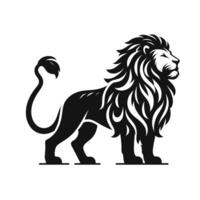 A lion is standing on a white background vector