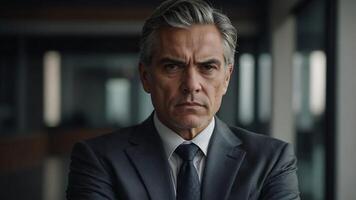 A man in a suit and tie looking at the camera photo