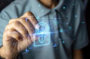 Concept of Internet security, password authentication photo