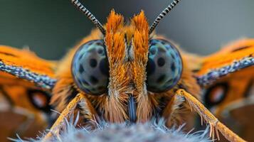 a close up view of a bug's face photo