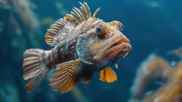 a close up of a fish in an aquarium photo