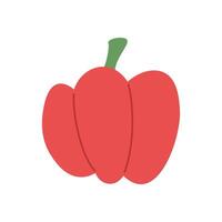 Minimalist red bell pepper graphic in flat style, perfect for food design projects vector