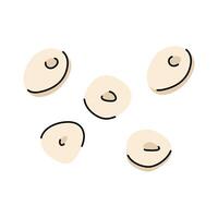 Hand drawn chopped garlic. Simple flat garlic slices in doodle style vector
